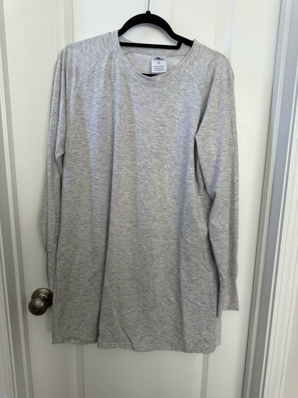 Crane Women's Long Sleeve Tee in Light Gray - XL